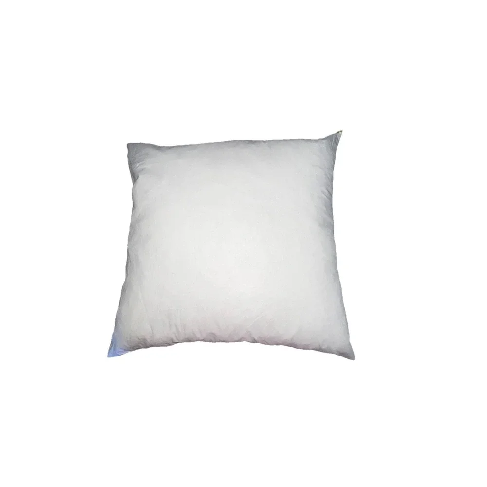 Linen Blend Beaded Embroidered Square Pillow Sham On A Feather Filled Pillow